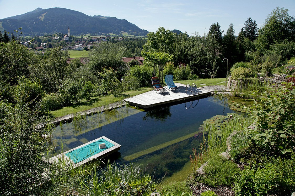 natural pool on a steep slope